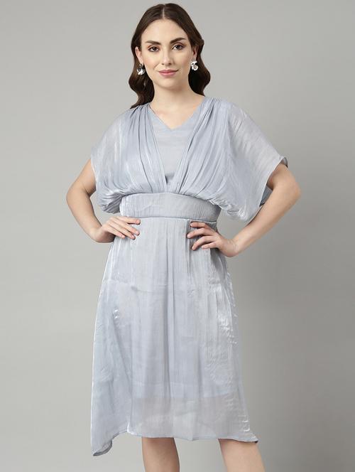 women grey solid a-line dress - 20915746 - Standard Image - 0