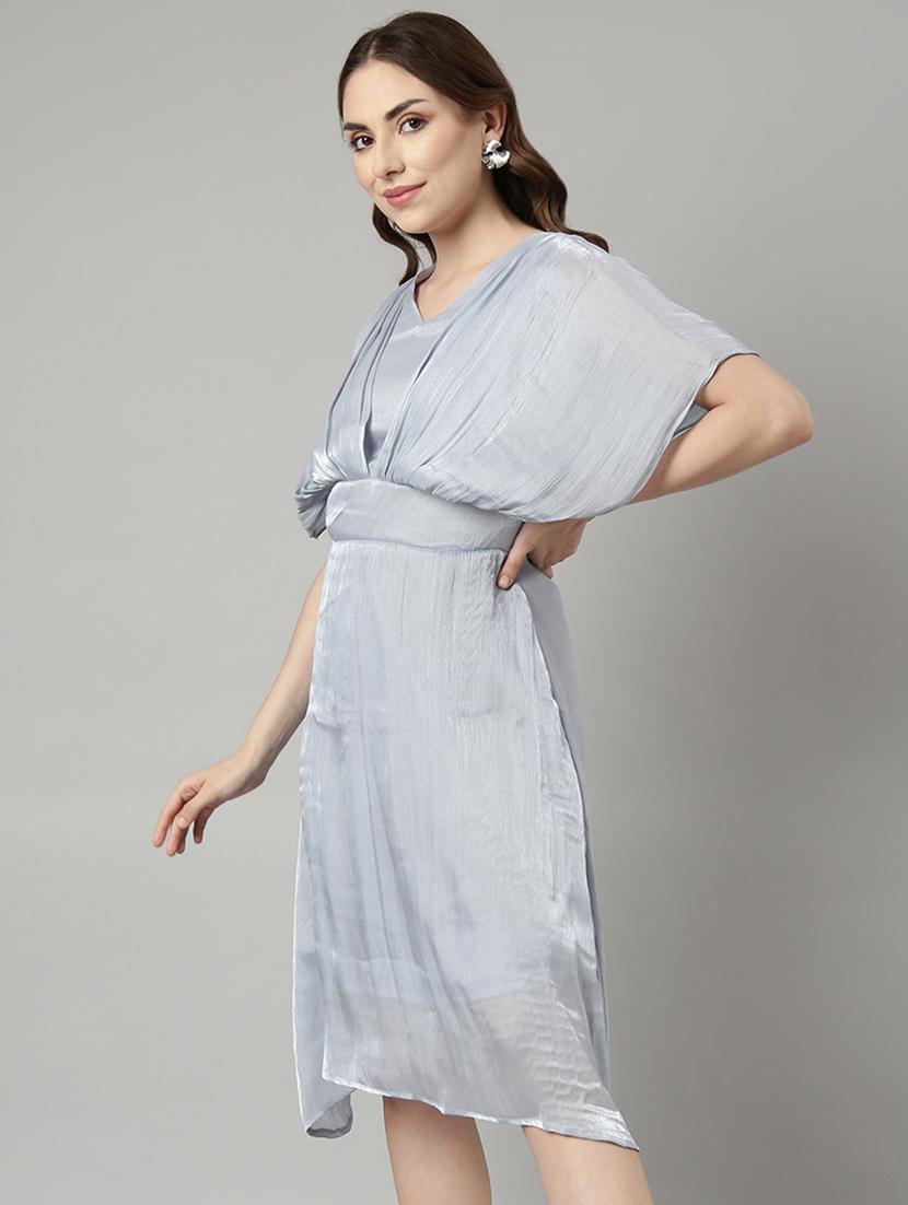 women grey solid  a-line dress - 20915746 -  Standard Image - 1