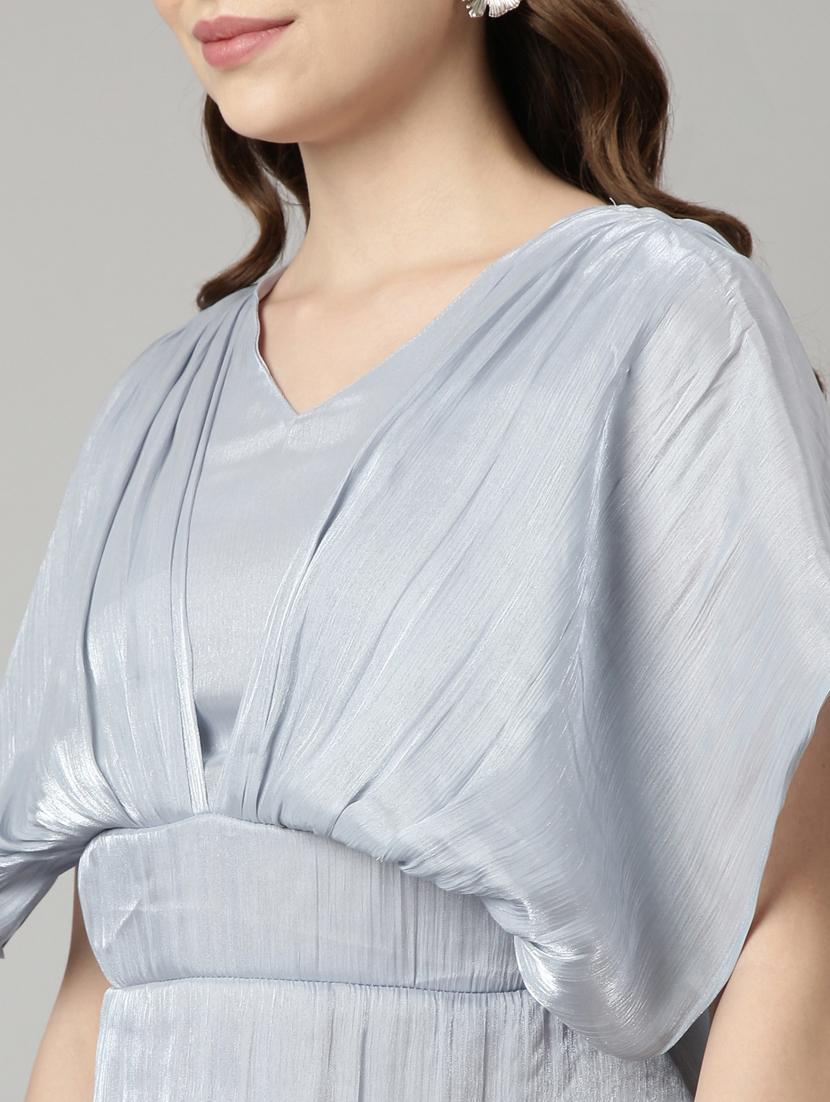 women grey solid a-line dress - 20915746 - Standard Image - 6