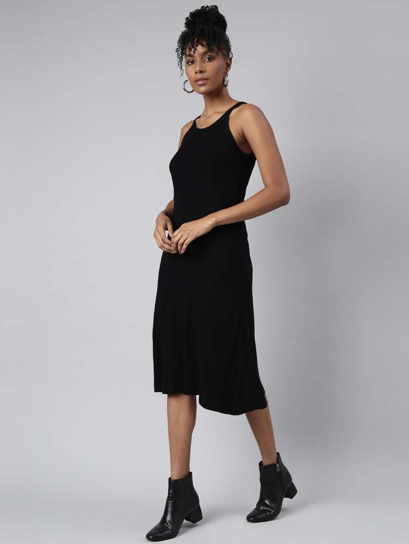 women solid sleeveless a-line dress - 20915747 -  Standard Image - 1