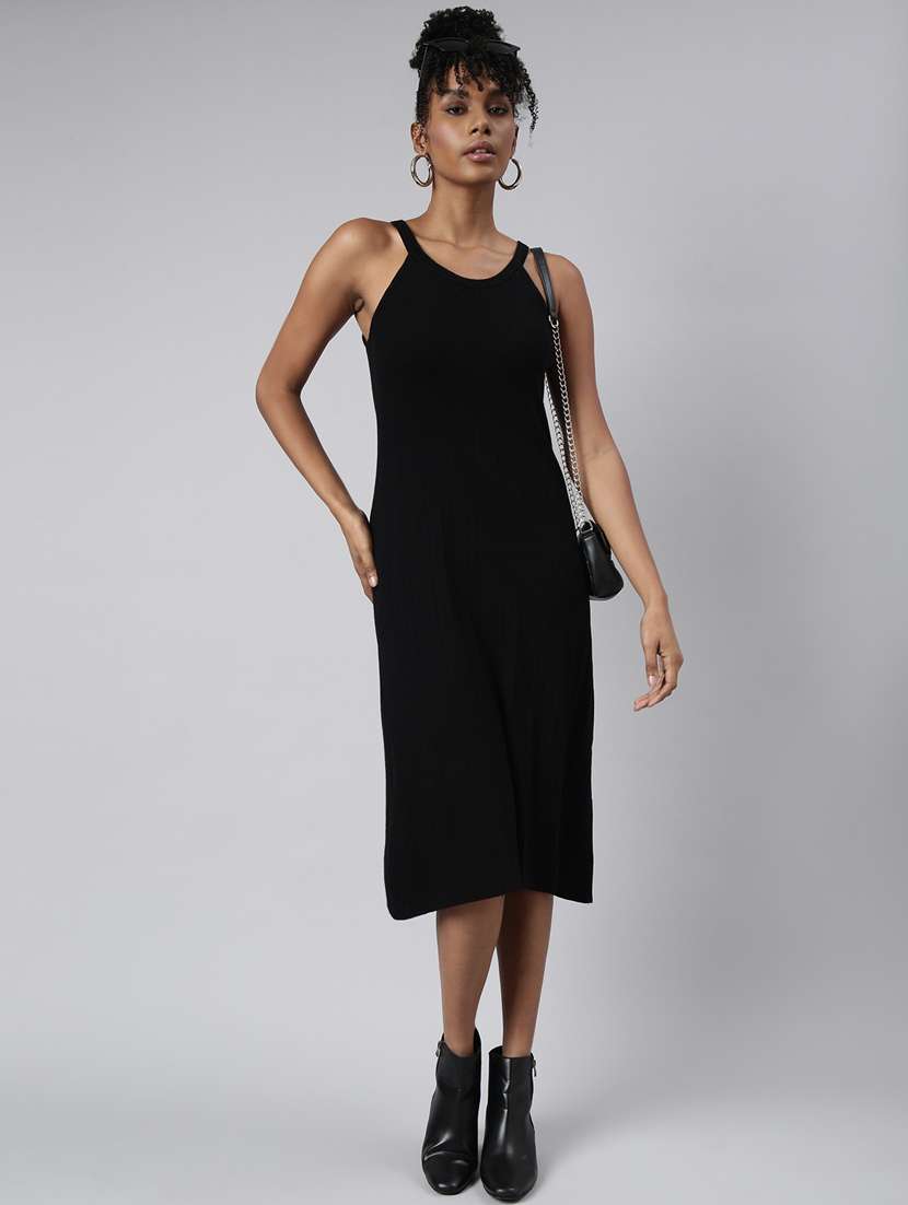 women solid sleeveless a-line dress - 20915747 -  Standard Image - 4