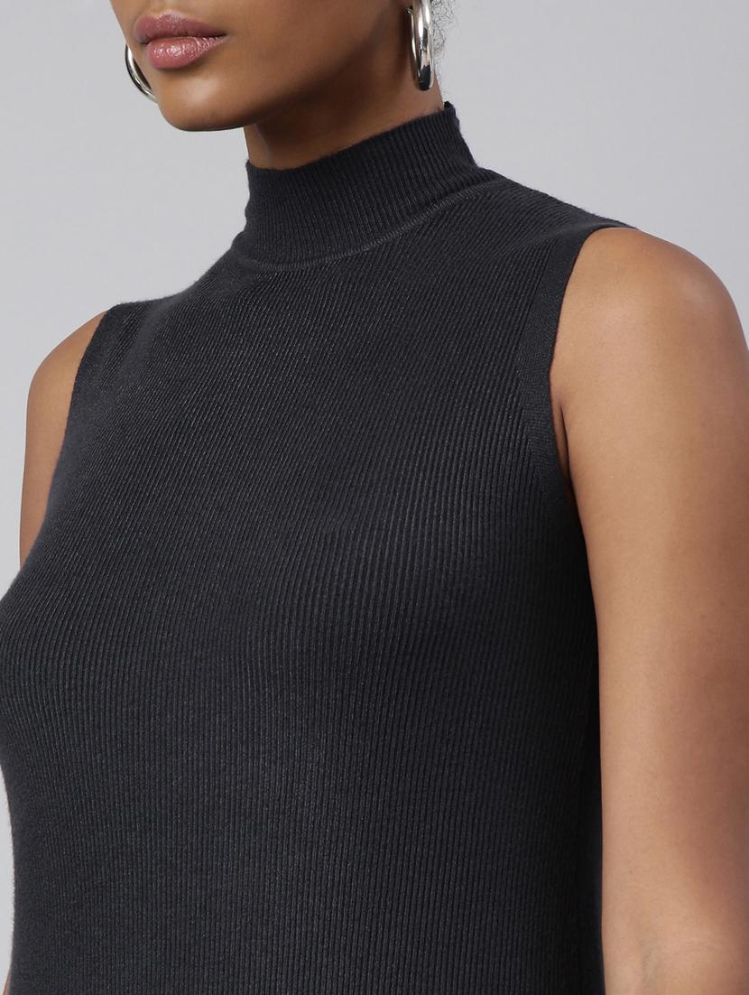 women grey solid a-line dress - 20915751 - Standard Image - 6