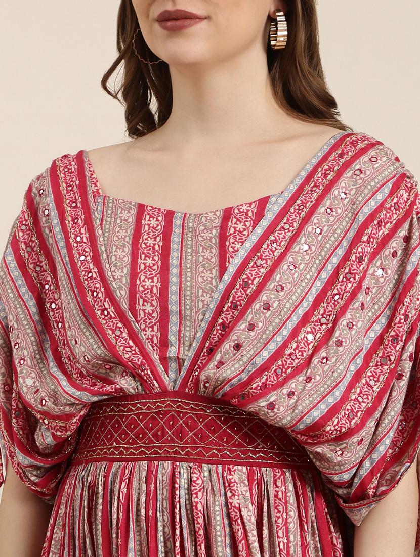 women multicolored printed fit & flare dress - 20915774 - Standard Image - 6