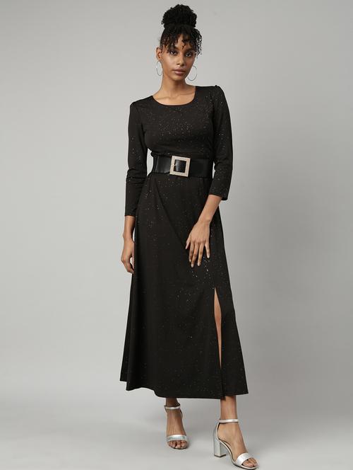 women black self-designed a-line dress - 20915791 - Standard Image - 0