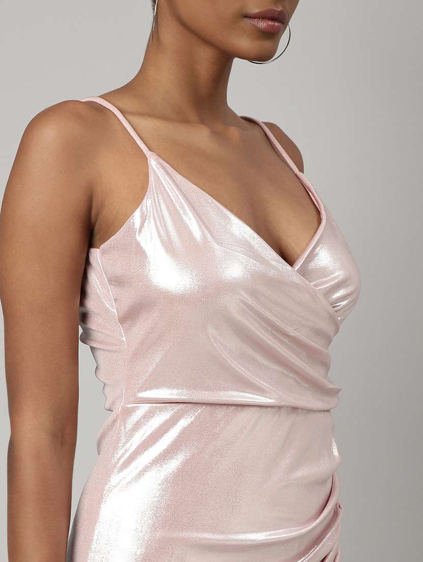 women peach solid sheath dress - 20915805 -  Standard Image - 6