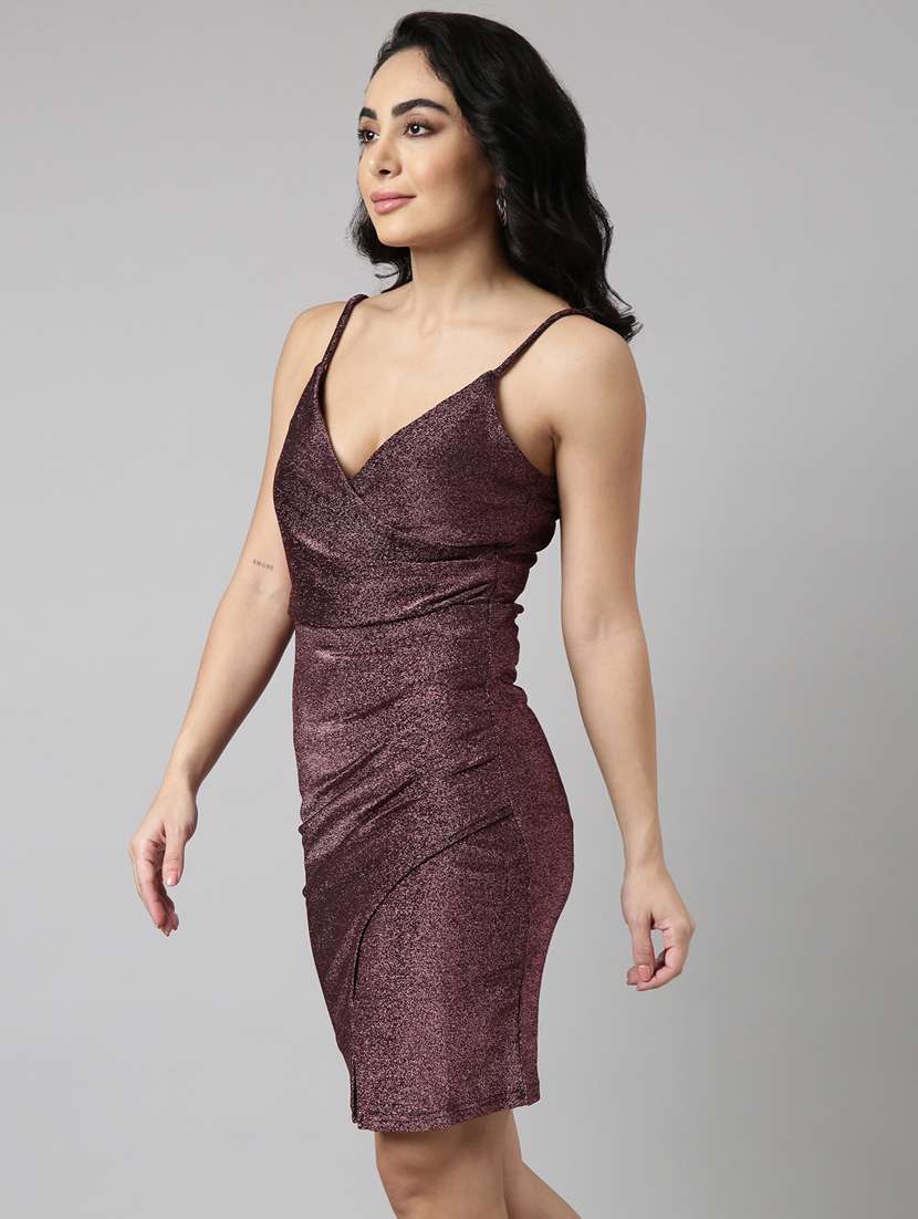 women mauve self-designed bodycon dress - 20915807 -  Standard Image - 1