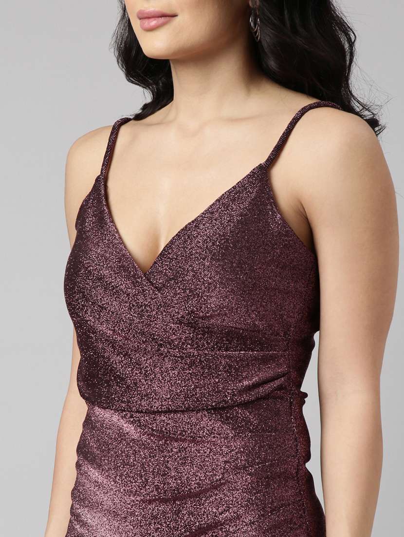 women mauve self-designed bodycon dress - 20915807 -  Standard Image - 6