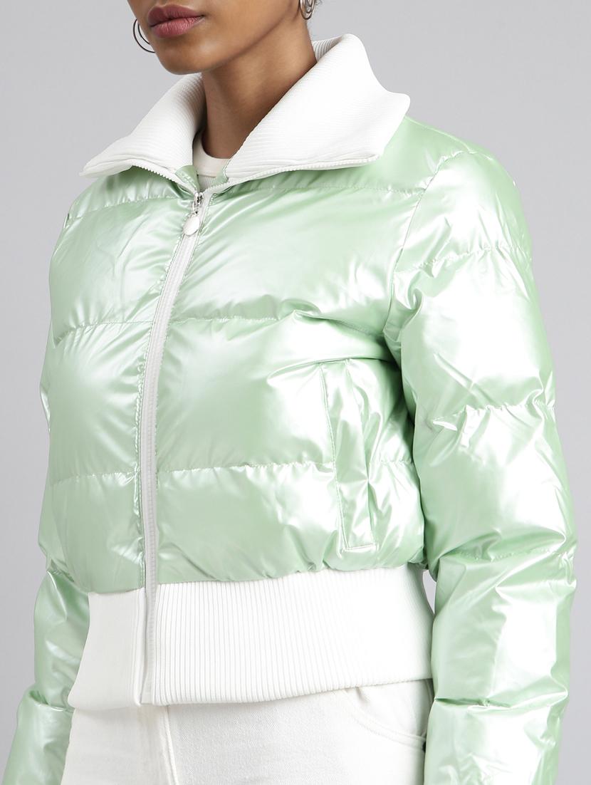 women solid long sleeve quilted jacket - 20917074 - Standard Image - 6