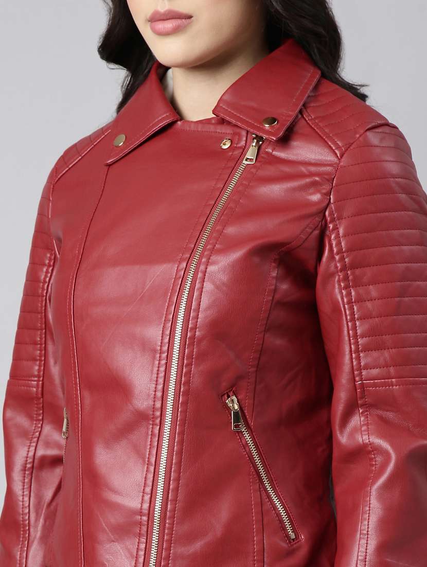 red leather bomberbiker jacket - 20917084 -  Standard Image - 6
