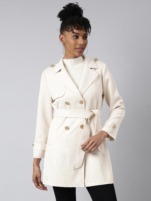 cream suede long jacket - 20917116 -  Standard Image - 0