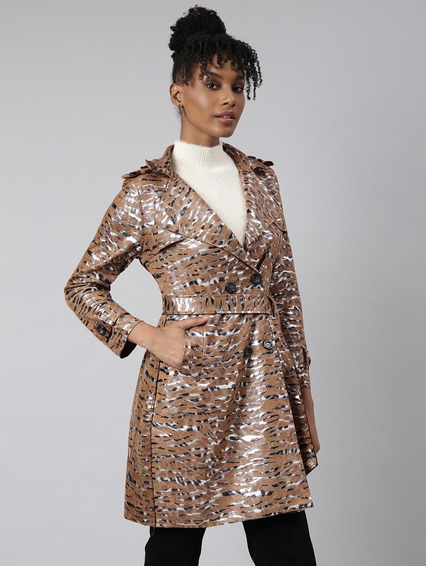 brown leather long jacket - 20917122 - Standard Image - 1