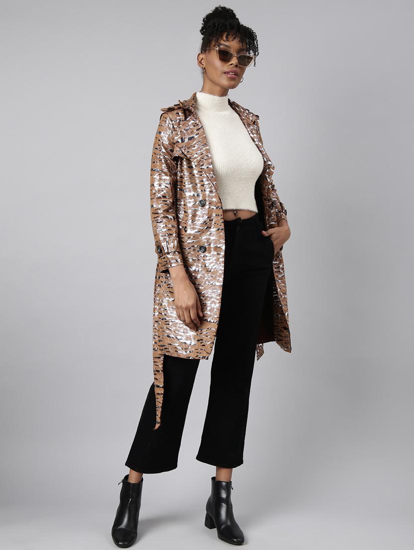 brown leather long jacket - 20917122 - Standard Image - 4