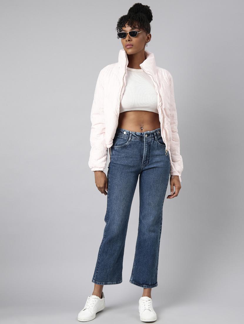 women solid long sleeve quilted jacket - 20917134 - Standard Image - 4