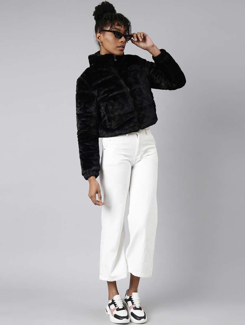 black faux fur  jacket - 20917143 -  Standard Image - 4