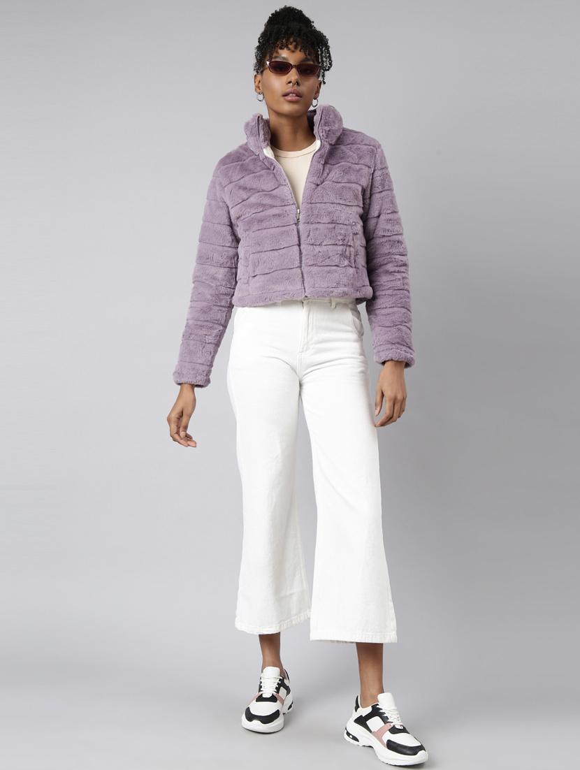 lavender faux fur jacket - 20917147 - Standard Image - 4