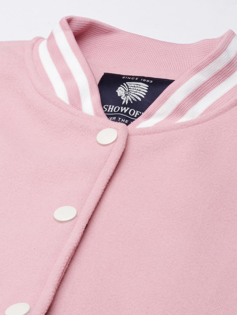 pink fleece varsity jacket - 20917152 - Standard Image - 6
