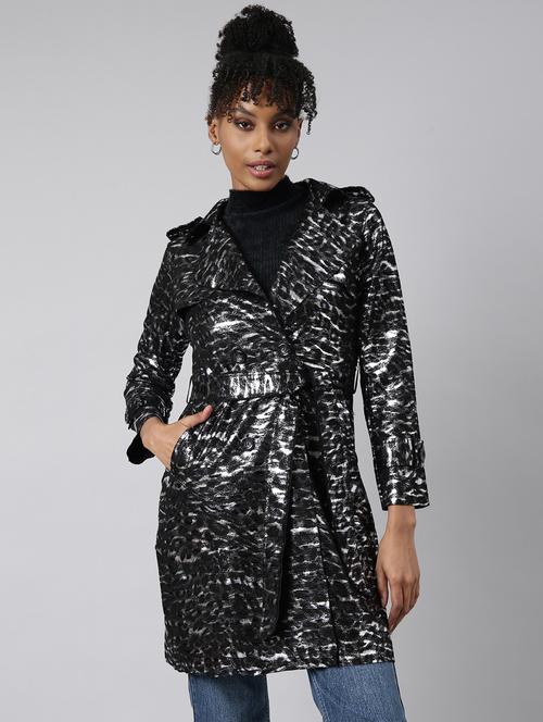black leather animal print jacket - 20917168 - Standard Image - 0