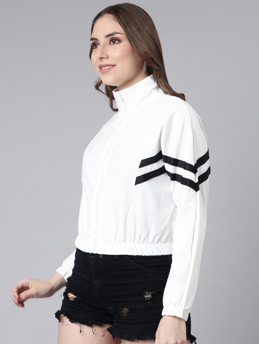 women placement print stand collar jacket - 20917171 -  Standard Image - 1