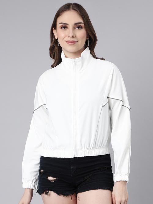 white nylon bomberbiker jacket - 20917172 - Standard Image - 0