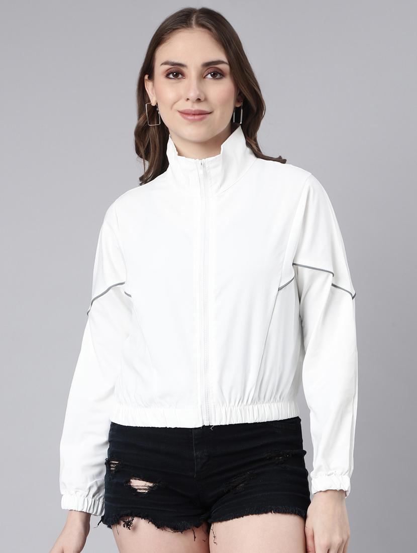 white nylon bomberbiker jacket - 20917172 - Zoom Image - 0
