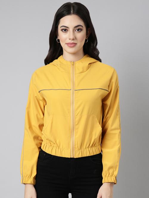 mustard nylon bomberbiker jacket - 20917176 -  Standard Image - 0
