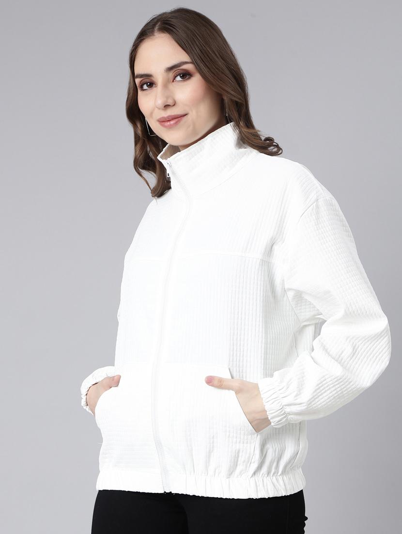 white nylon bomberbiker jacket - 20917184 - Standard Image - 1