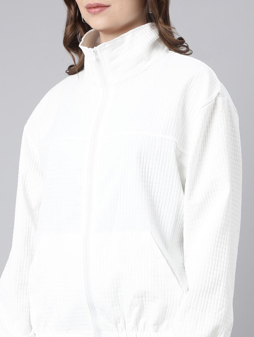 white nylon bomberbiker jacket - 20917184 - Standard Image - 6