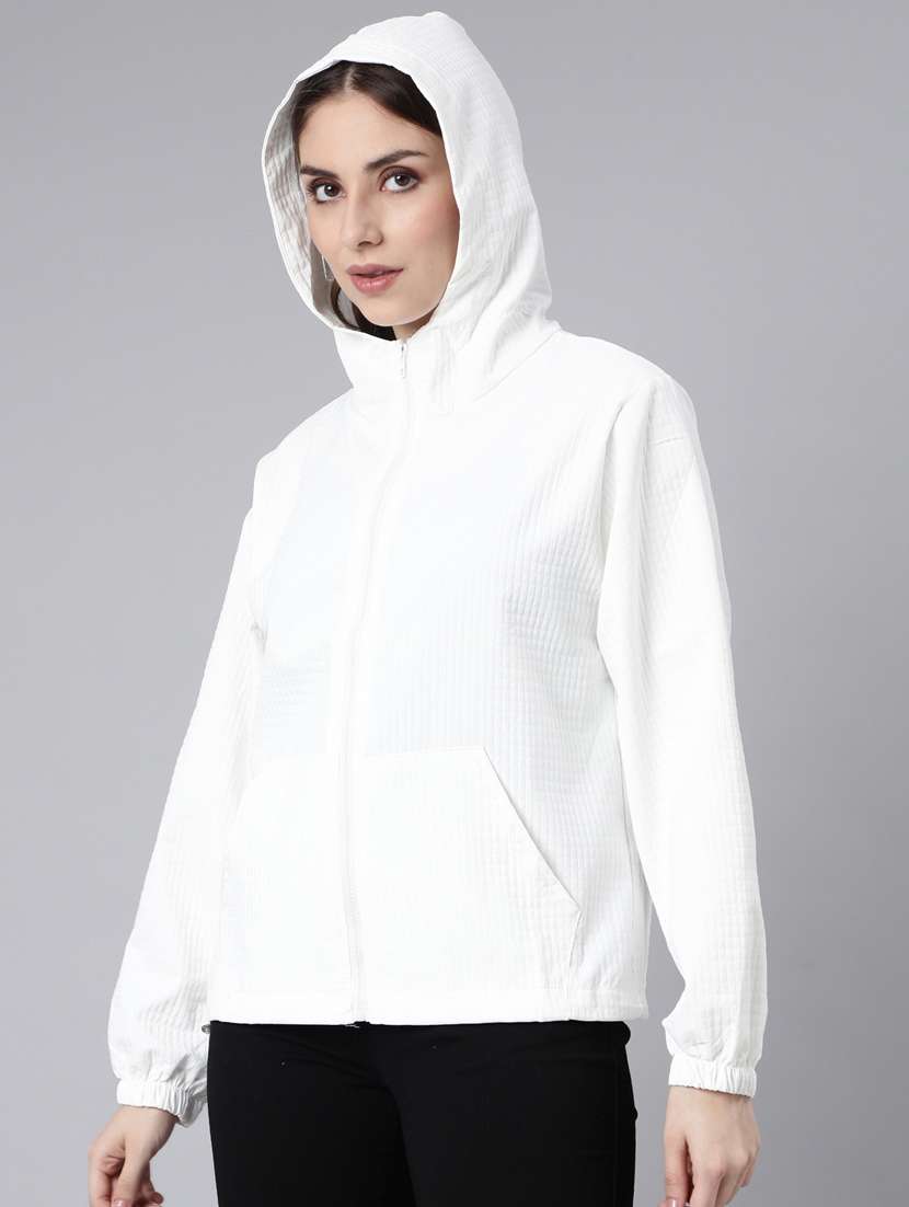 white nylon hooded jacket - 20917186 -  Standard Image - 1