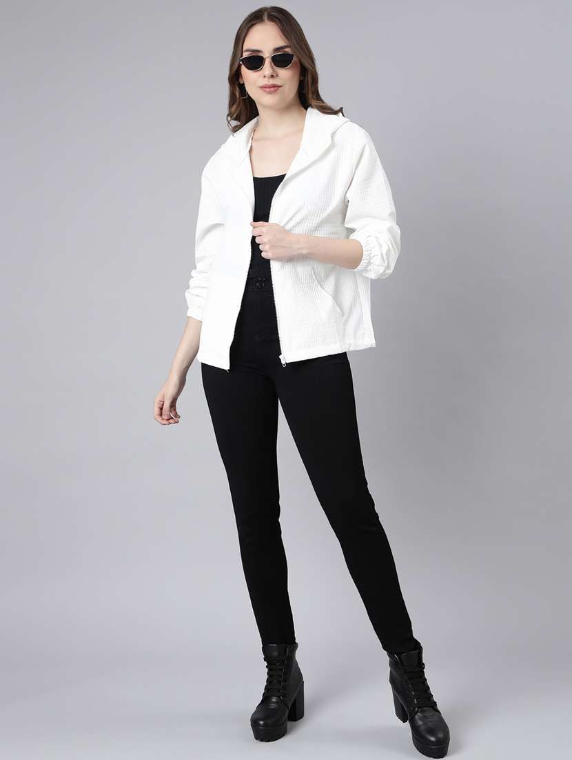 white nylon hooded jacket - 20917186 -  Standard Image - 4