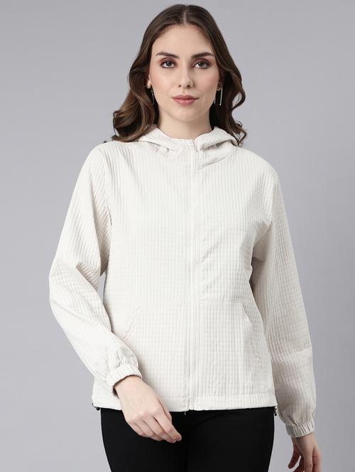beige nylon hooded jacket - 20917187 - Standard Image - 0