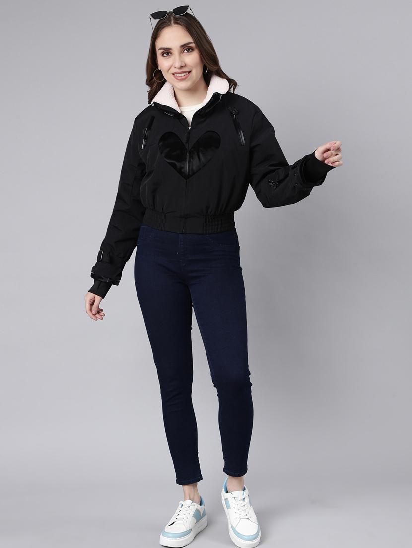 black nylon regular jacket - 20917215 - Standard Image - 4