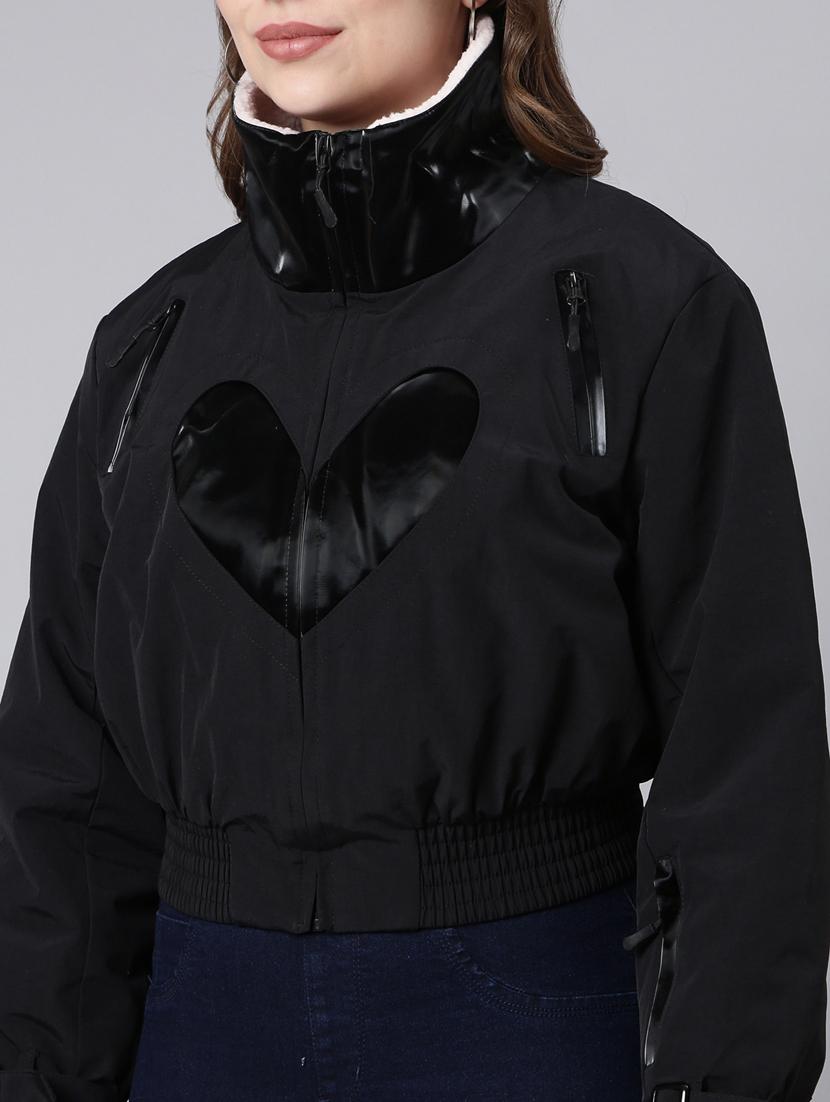 black nylon regular jacket - 20917215 - Standard Image - 6