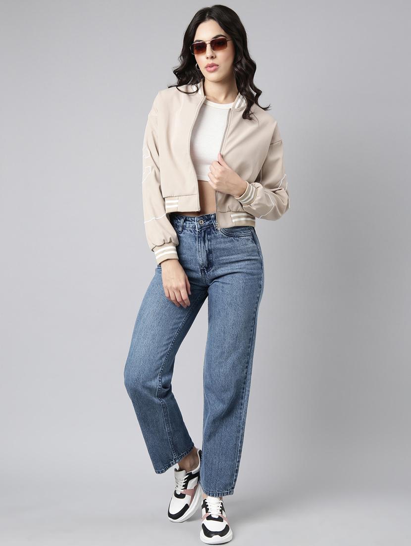 beige nylon varsity jacket - 20917219 - Standard Image - 4