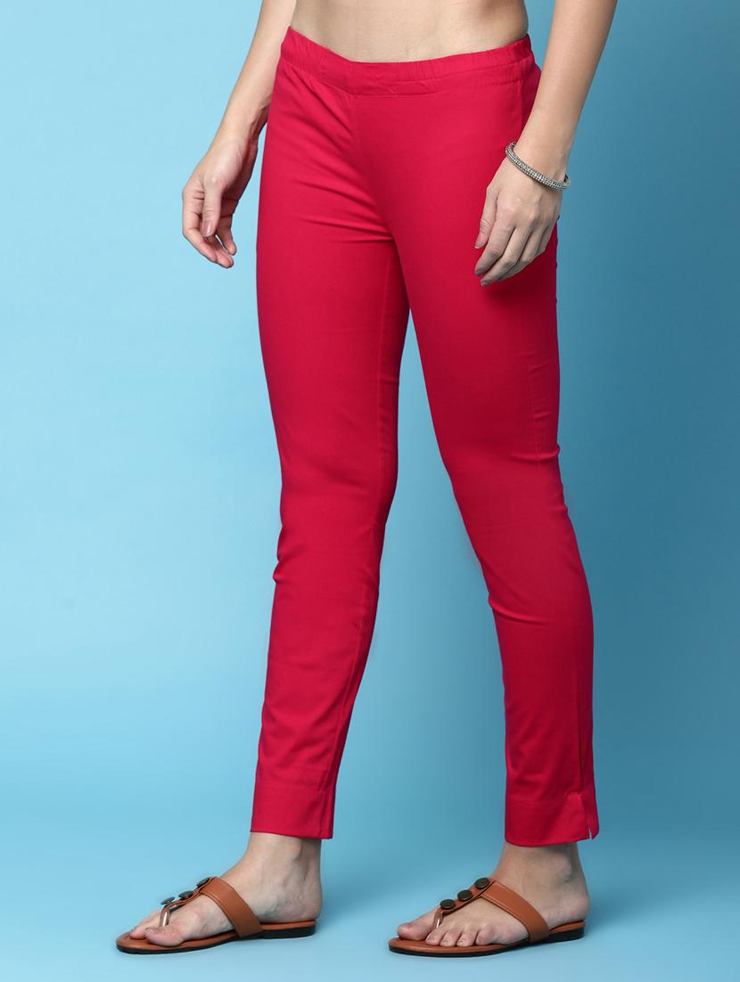 women mid rise solid tapered pant - 20917818 - Standard Image - 1
