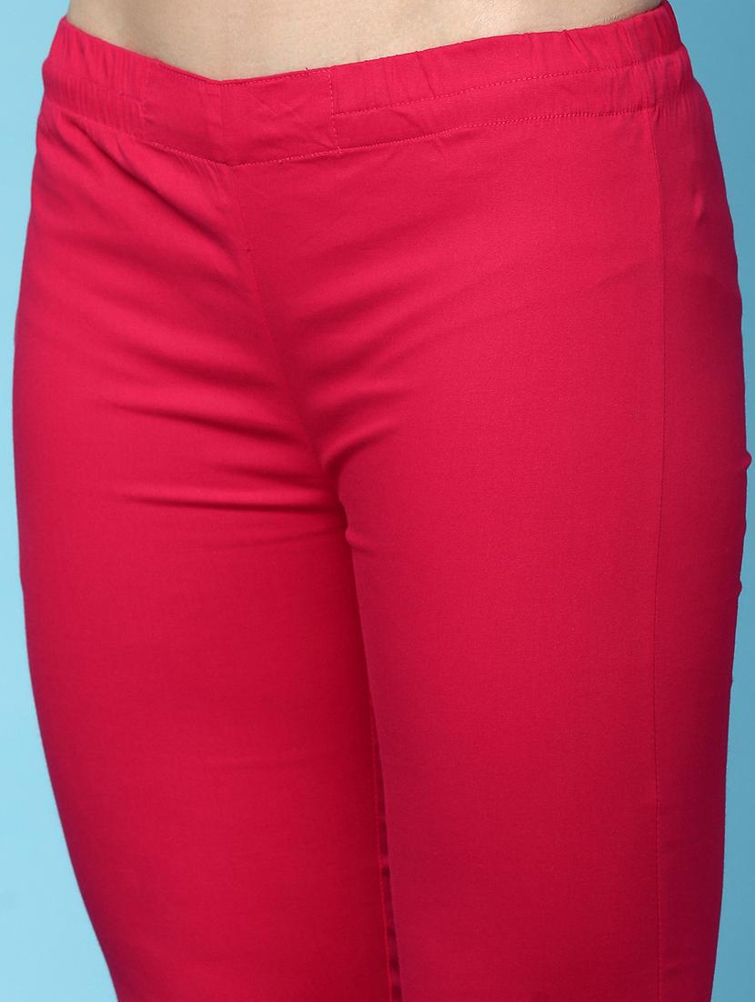 women mid rise solid tapered pant - 20917818 - Standard Image - 4
