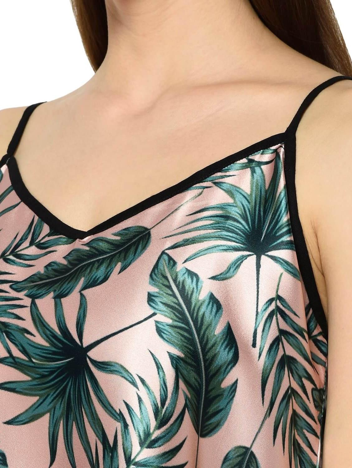 women tropical printed shorts nightwear set - 20920718 - Standard Image - 4