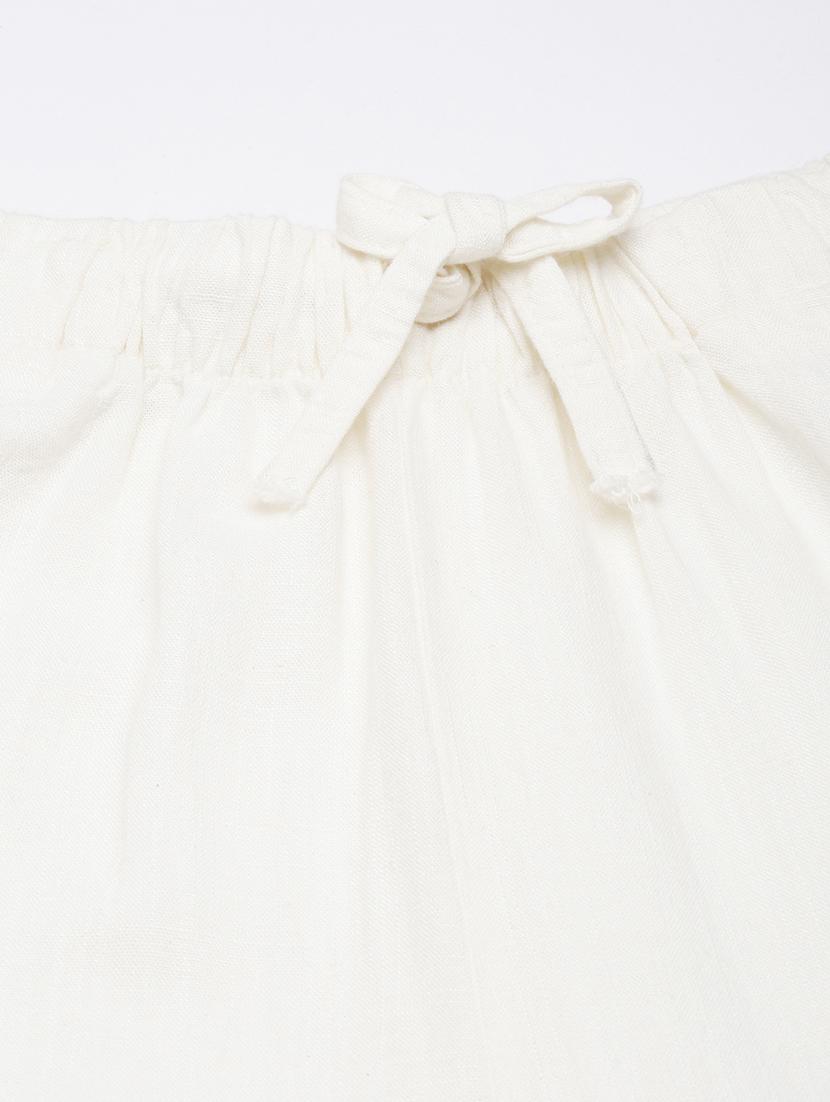 off white cotton blend palazzos - 20922049 - Standard Image - 6