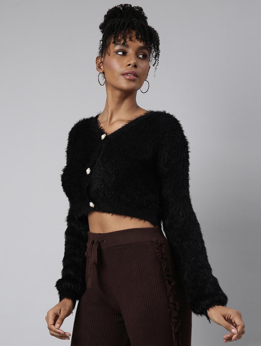 black acrylic cardigan - 20925448 - Standard Image - 1