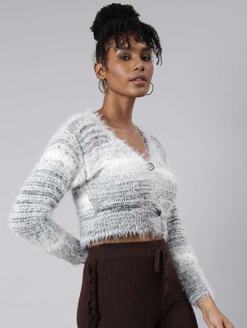 grey acrylic cardigan - 20925457 - Standard Image - 1