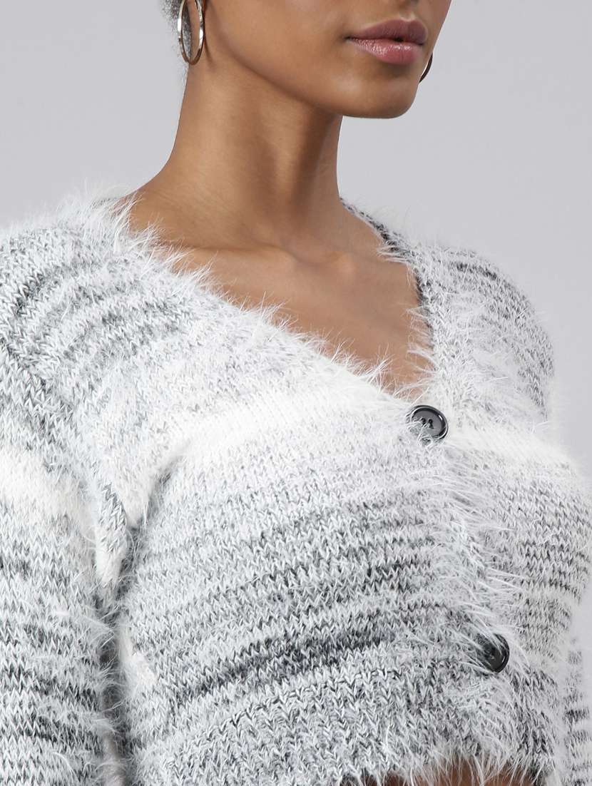 grey acrylic cardigan - 20925457 - Standard Image - 6