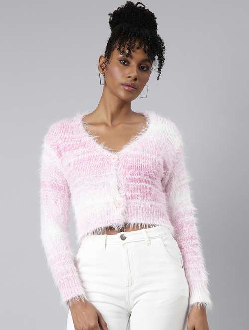 pink acrylic cardigan - 20925458 -  Standard Image - 0