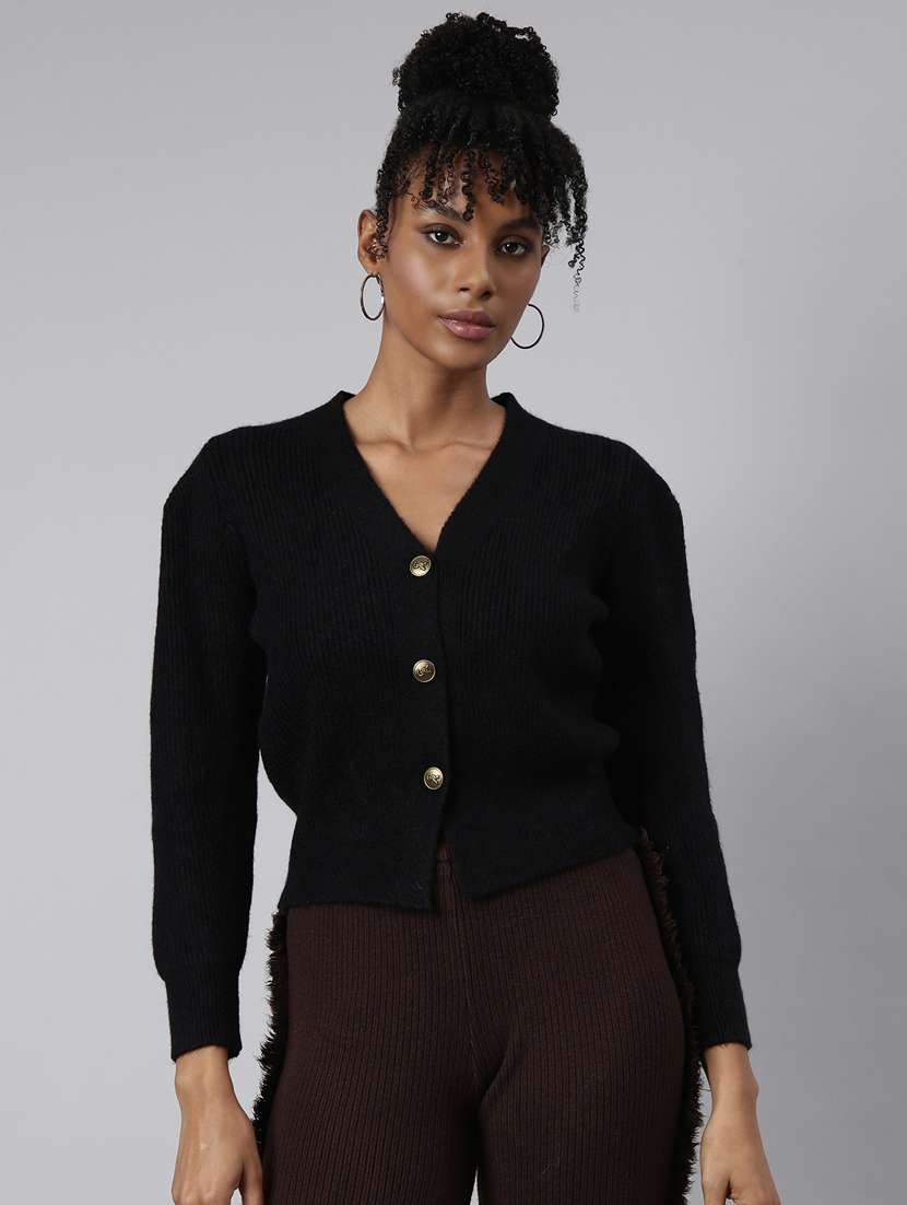 black acrylic cardigan