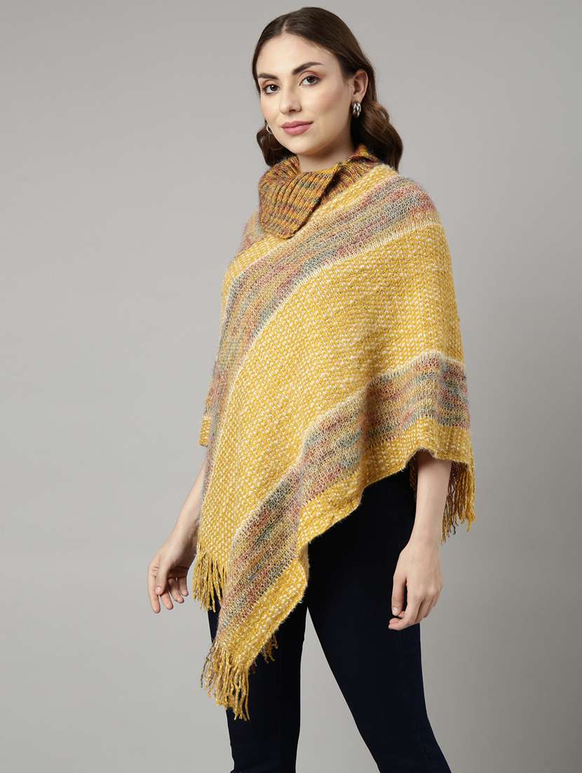 yellow acrylic poncho - 20926601 - Standard Image - 1
