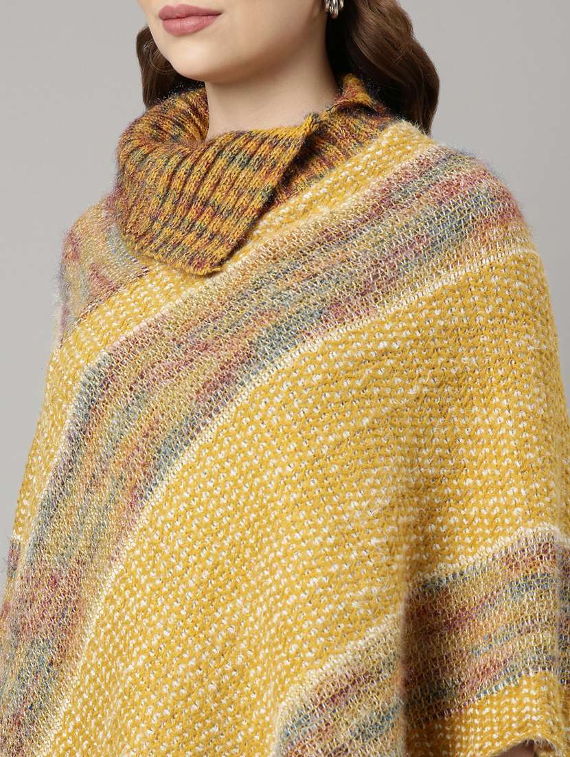 yellow acrylic poncho - 20926601 - Standard Image - 6