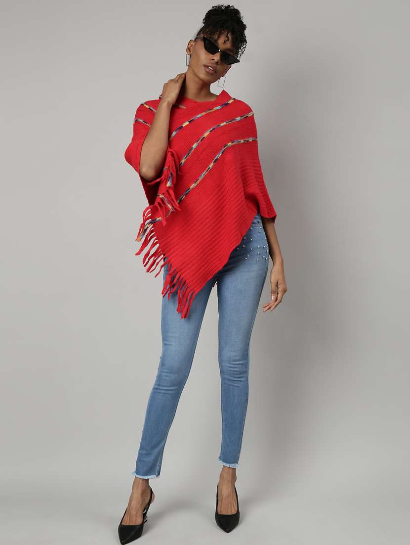 red acrylic poncho - 20926604 -  Standard Image - 4