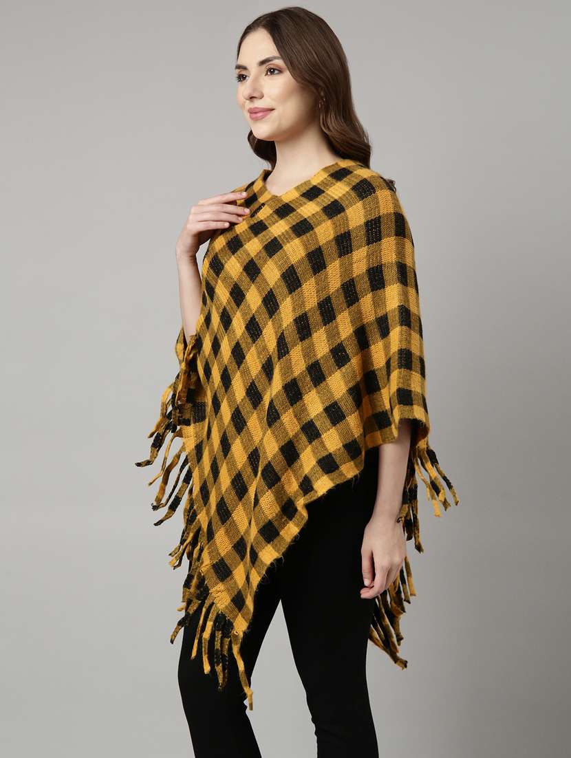 yellow acrylic poncho - 20926605 - Standard Image - 1