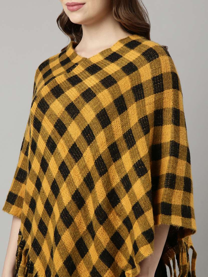 yellow acrylic poncho - 20926605 - Standard Image - 6