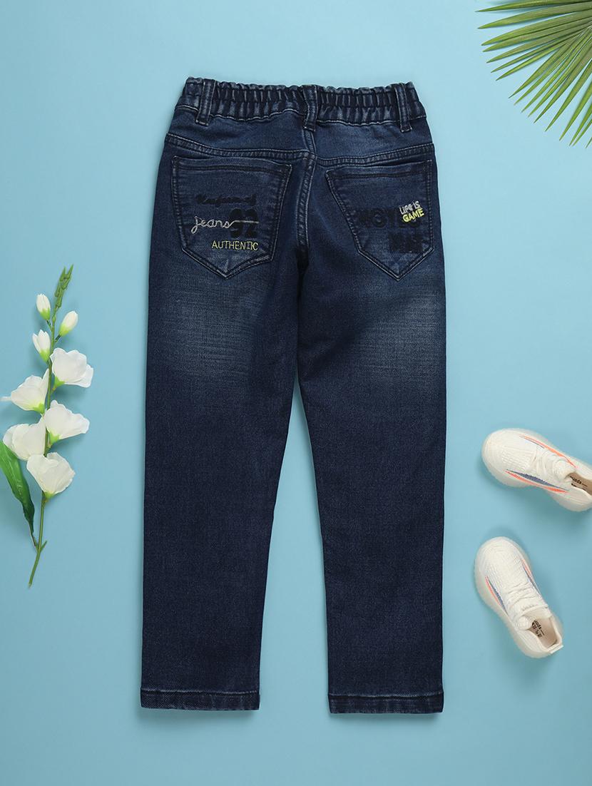 blue embroidered detailed denim jeans - 20926860 - Standard Image - 1