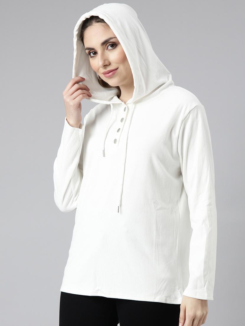 off white cotton blend plain sweatshirt - 20927780 - Standard Image - 1