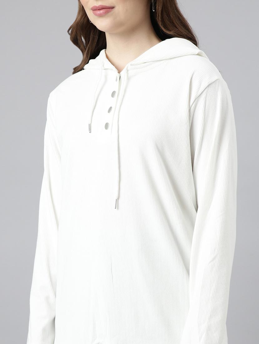 off white cotton blend plain sweatshirt - 20927780 - Standard Image - 6
